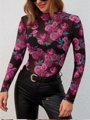 Pullover Rose Stand Collar T-shirts