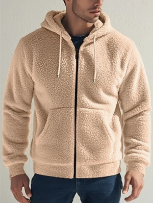 Fluff Solid Color Long Sleeve Short Coats
