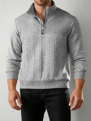 Jacquard Weave Pullover  Hoodies Sweatshirt