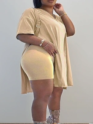 Patch Side Slit Mid-rise Pant Sets
