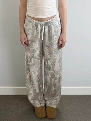 Drawstring Print Casual Pants