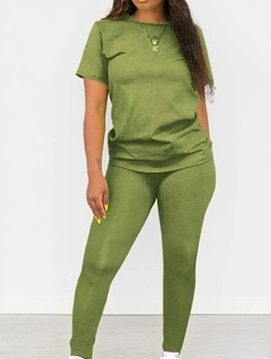 Patch Solid Color Crop Pants Pant Sets