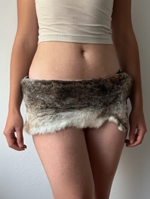 Fake Fur Patchwork Waistband Belt
