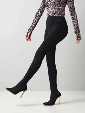 Pointed Slim Heel Tights Sock Boots