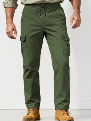 Drawstring Pure Color Casual Long Pant Cropped