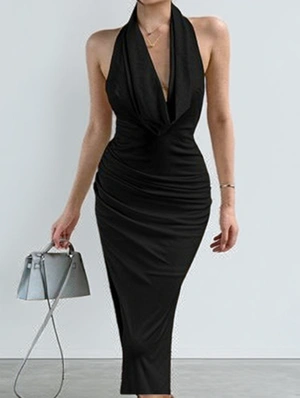Halter Pullover Seductive Sleeveless Maxi Dress