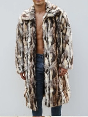 Fluff Jacquard Weave Long Sleeve Long Coats