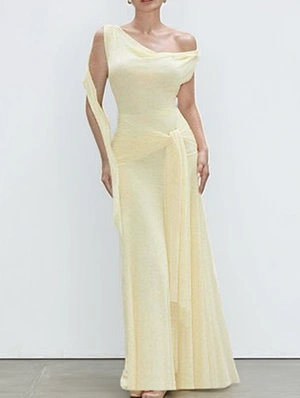 Solid Color Ribbons European Sleeveless Dress