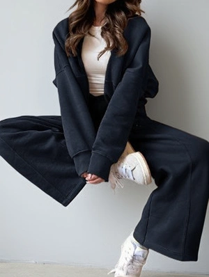 Elastic Mid-rise Cardigan Pant Sets