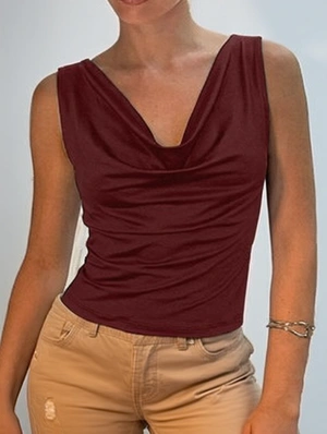 Pure Color Backless Lace-Up Tanks Camisoles