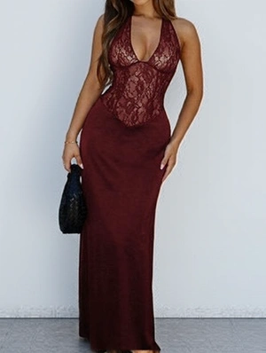 Lace Panel Patch Graceful Sleeveless Dress