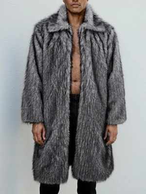 Luxury Fur Lapel Button Up Long Coats