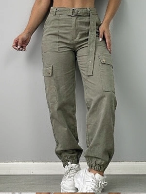 Plain Color Ankle-tied Cargo Pants