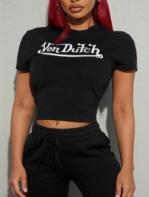 Letter Printed Bodycon Baby Tee