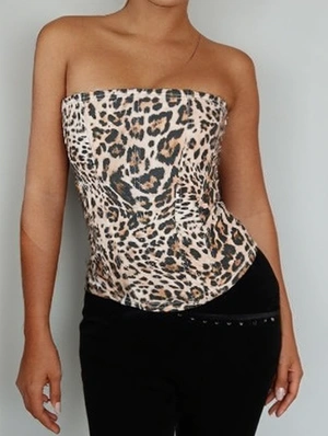 Leopard Print Collarless Tanks  Camisoles