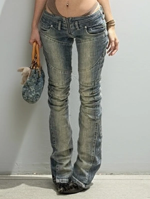 Washed Denim Low Rise Bodycon Jeans