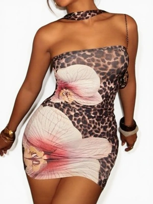 Flower Mid-rise Backless Sleeveless Dress