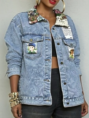 Distressed Lapel Washed Denim Coats