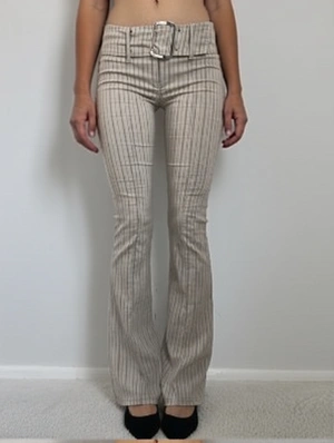 Metal Decor Flare Leg Mid-rise Pants