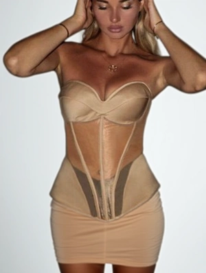 Sheer Straight Across Sleeveless Girdle  Camisoles