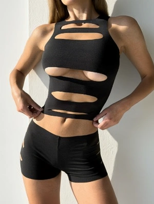 Hollow-out Low Rise Butt Lifter Pant Sets