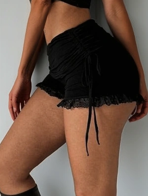 Drawstring Lace Detail European Shorts