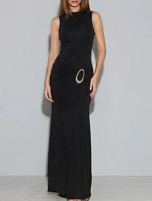 Knot Metal Decor Elegant Sleeveless Dress