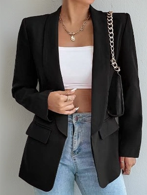 Plain Color Tailored Collar Blazers
