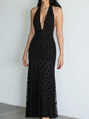 Pattern Tie-wrap Backless Sleeveless Dress