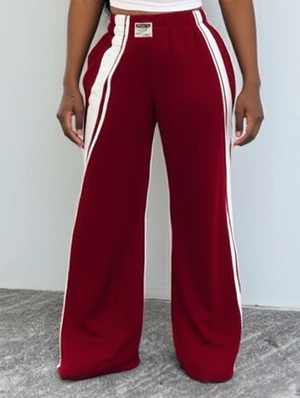 Colorblock Striped Trim Wide Leg Pants