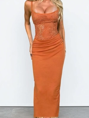 Lace Panel Sequin European Sleeveless Dress
