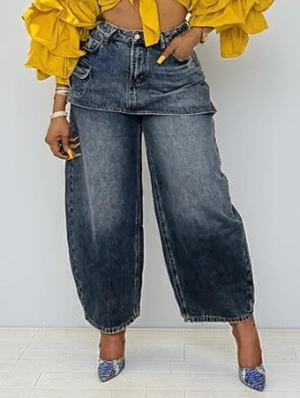 Distressed Denim Straight Jeans