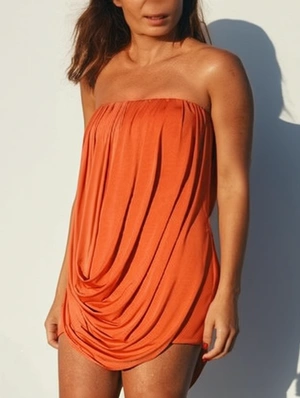 Irregular Ruched Strapless Mini Dress