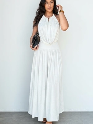 Halter Backless Ruched Wide Leg Pant Sets