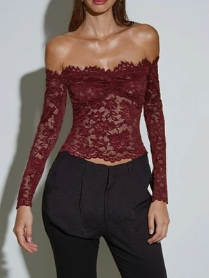 Lace Detail Patchwork Backless T-shirts