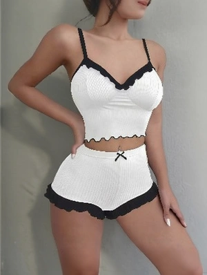Colorblock Patchwork 2 Piece Summer Pajama Set