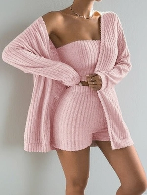 3 Piece Tracksuit Short Pants Lounge Set 