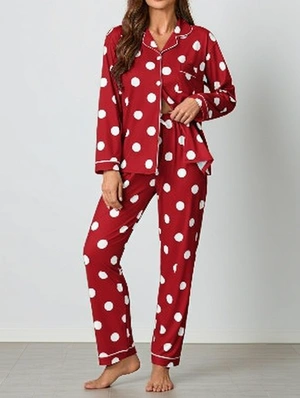  2 Piece Polka Dots Long Sleeve Pajama Set