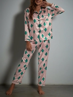 Lapel Long Sleeve Stripe Two Piece Pajamas Set