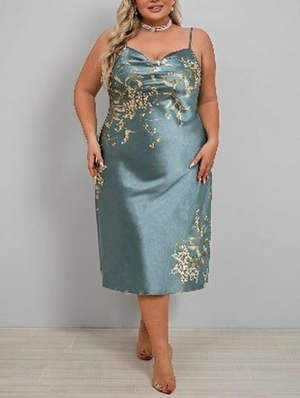 Plus Size Floral Print Lounge Slip Dress