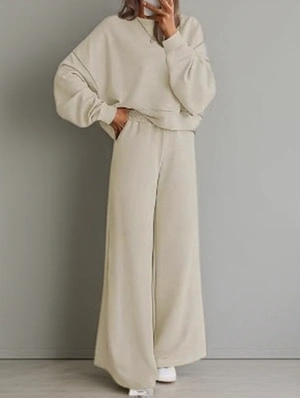 Baggy Round Neck Long Pant Sets