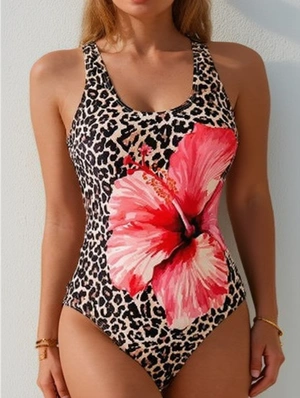 Floral Leopard Backless One-Pieces