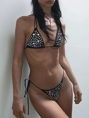 Sequin Metallize Tie-wrap Bikinis