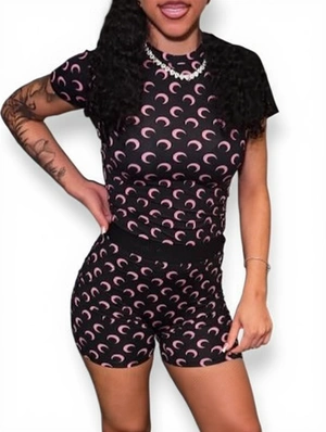 Colorblock Phases Moon Printed Short Sets