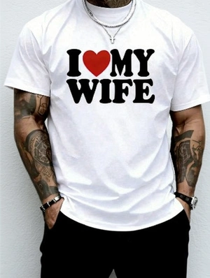 Men's I Love My Wife Slogan T-Shirt 