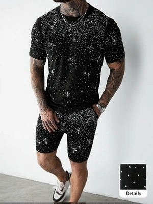 Men's Summer Short Sleeve Shorts Sets