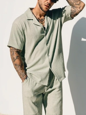 Men's Cuban Style Vacation Short Sets