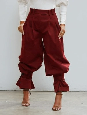 Ruched Peplum Ankle-tied Knickerbockers