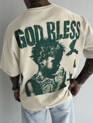 Vintage God Bless Oversized T-Shirt