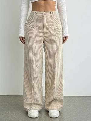 Solid Color Striped Leisure Pants